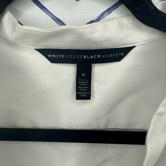 White House Black Market White Button down Blouse Size 6 - Picture 7 of 7